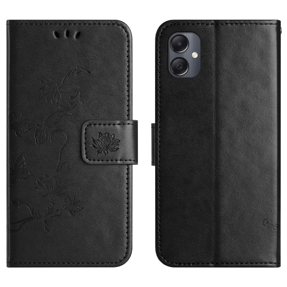 Flower knížkové pouzdro na Samsung Galaxy A07 4G - černé