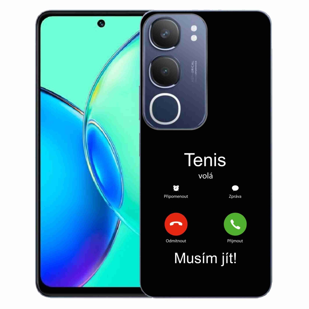 Gelový kryt mmCase na Vivo Y19s - tenis volá černé pozadí