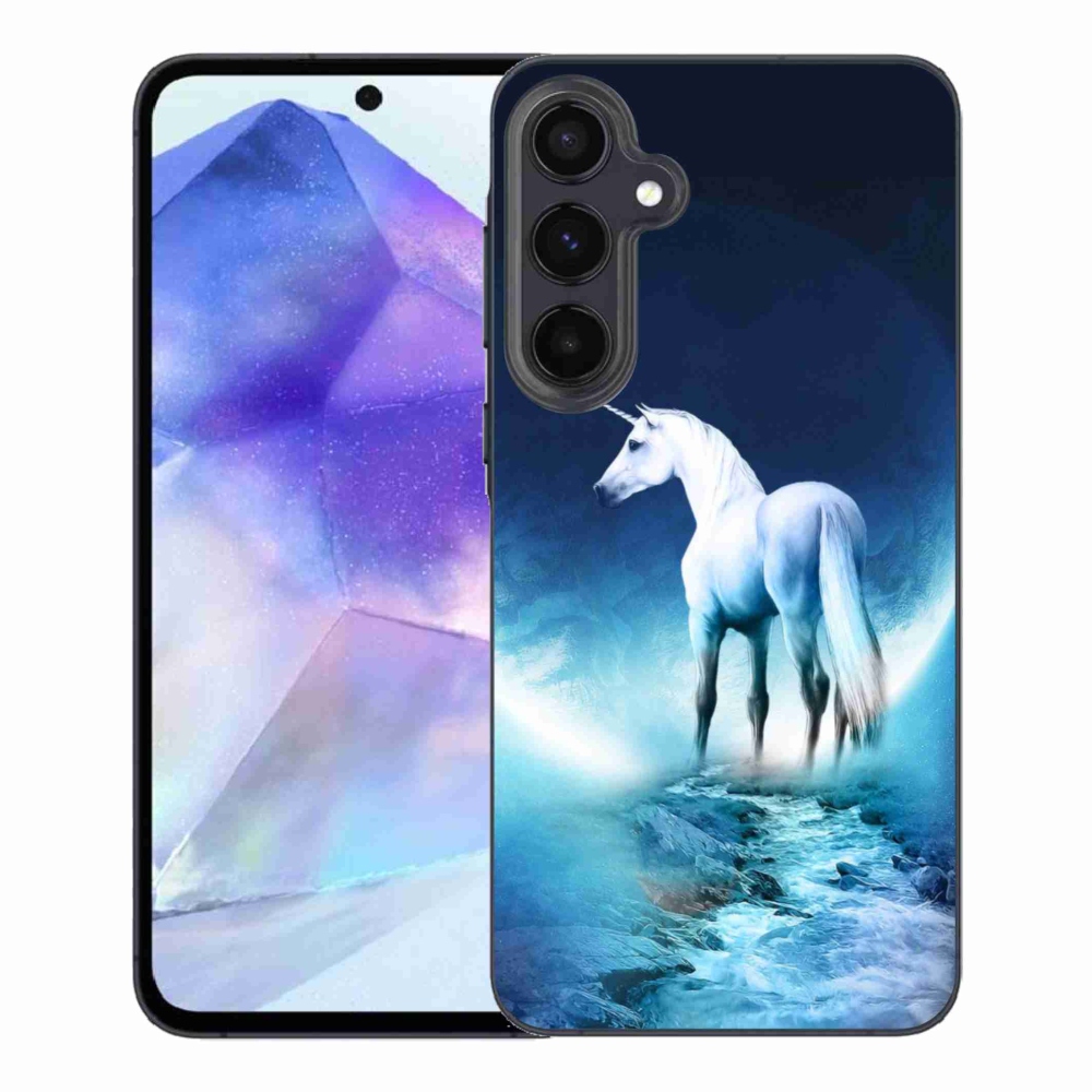 Gelový kryt mmCase na Samsung Galaxy A55 5G - bílý jednorožec