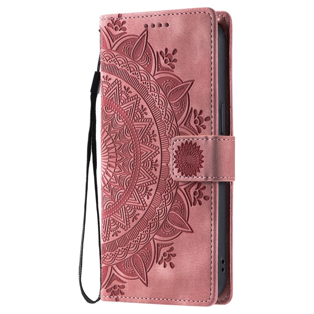Mandalas knížkové pouzdro na Xiaomi Redmi Note 14 - růžovozlaté