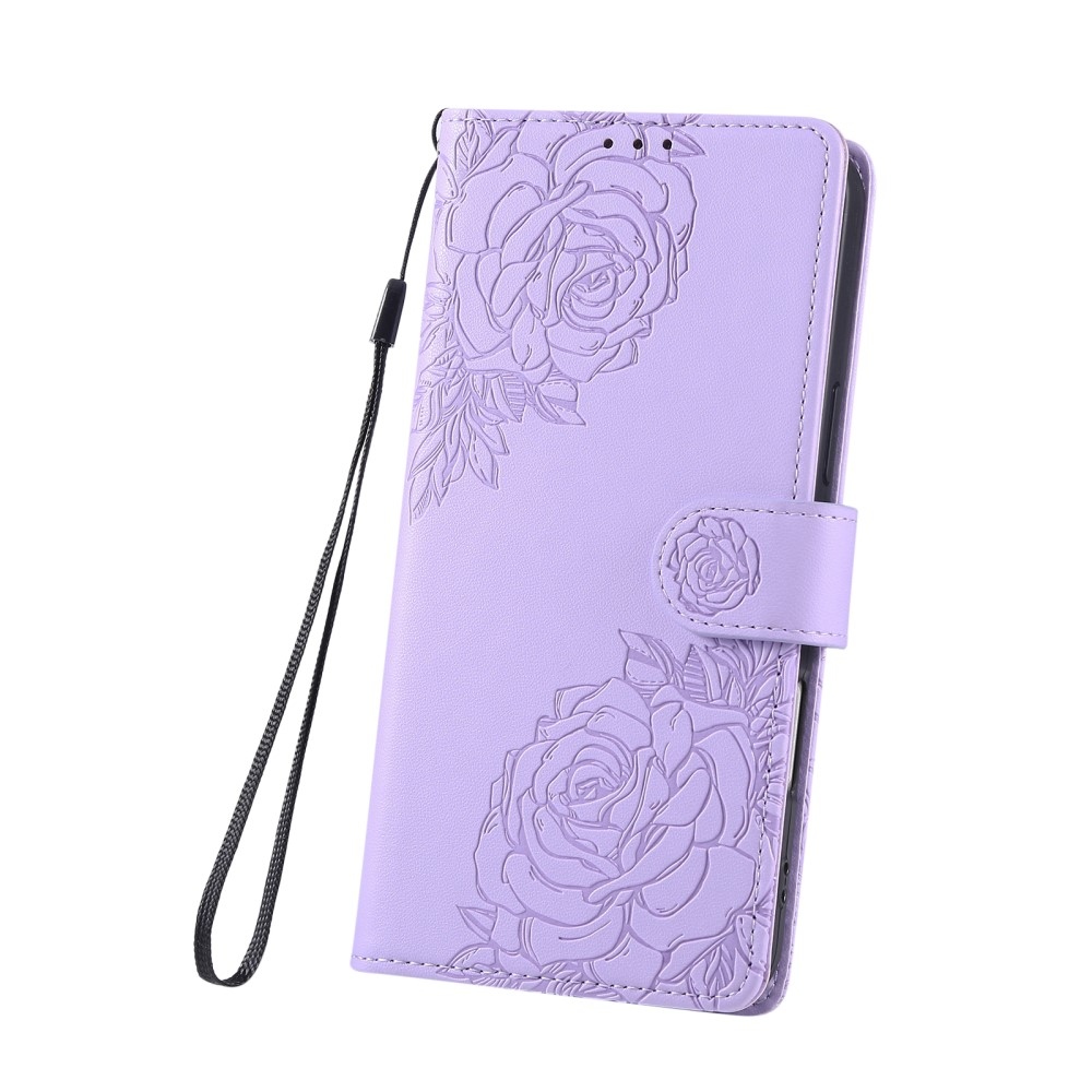 Rose knížkové pouzdro na Xiaomi Poco M7 Pro 5G/Note 14 5G - světlefialové