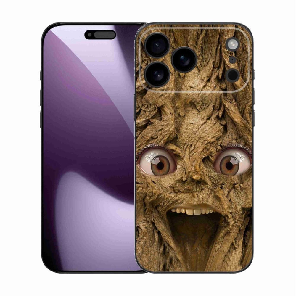 Gelový kryt mmCase na iPhone 17 Pro Max - veselý strom s očima