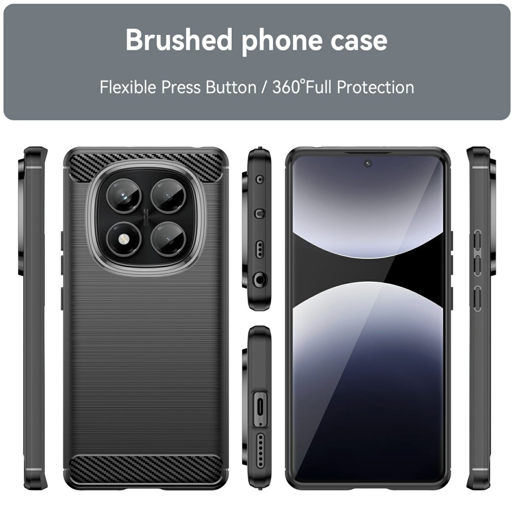 Carbon odolný gelový obal na Xiaomi Redmi Note 14 Pro - černý