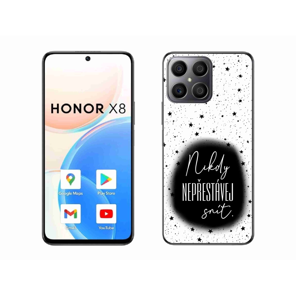 Gelový kryt mmCase na Honor X8 4G - citát 1 černobílé pozadí