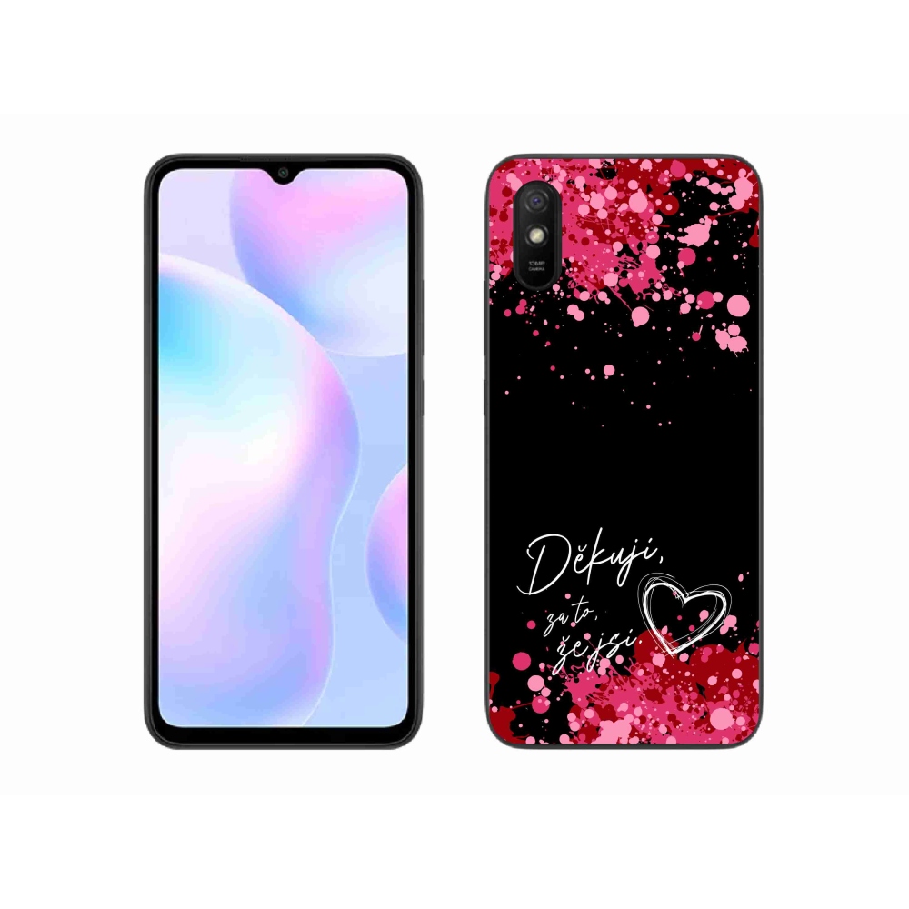 Gelový kryt mmCase na Xiaomi Redmi 9A - zamilovaný text 2 černé pozadí