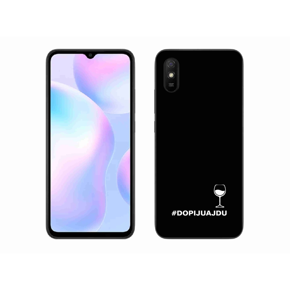 Gelový kryt mmCase na Xiaomi Redmi 9AT - vinný motiv černé pozadí