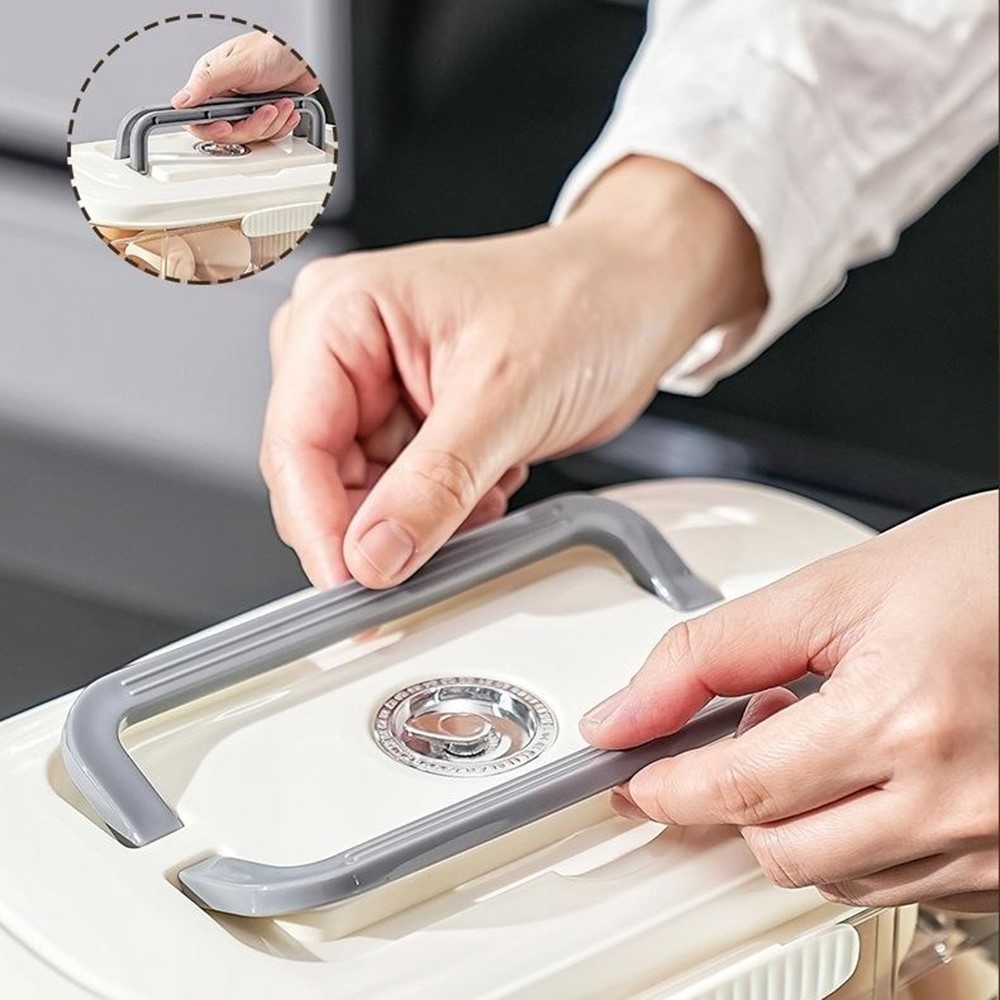 Průhledný zásobník na vejce do lednice se stohovatelným designem a madlem