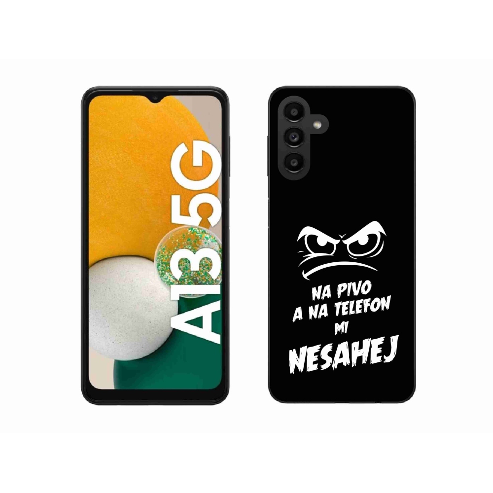 Gelový kryt mmCase na Samsung Galaxy A13 5G - pivní motiv 2 černé pozadí