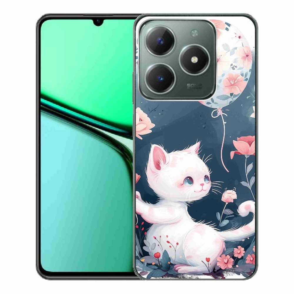Gelový kryt mmCase na Realme C61 - kotě s balónkem