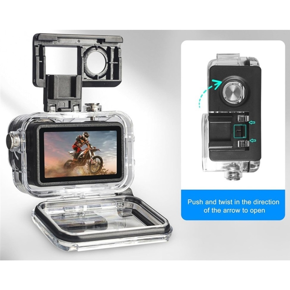 Vodotěsné pouzdro pro DJI Osmo Action 5 Pro, Action 4 a Action 3 s dvojitým držákem