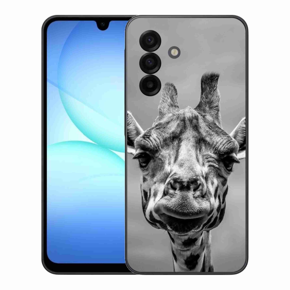 Gelový kryt mmCase na Samsung Galaxy A17 5G - černobílá žirafa