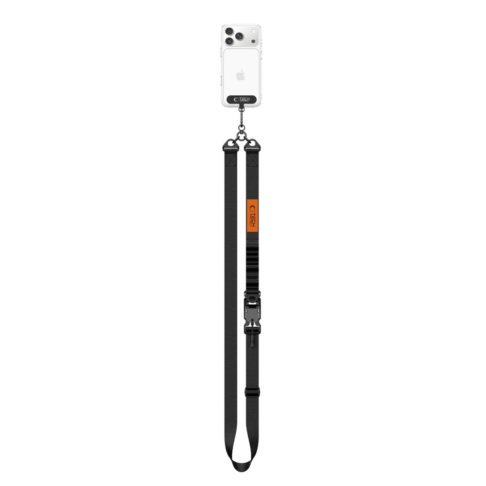 Tech-Protect C9S Rope Crossbody popruh na telefon - černý/oranžový