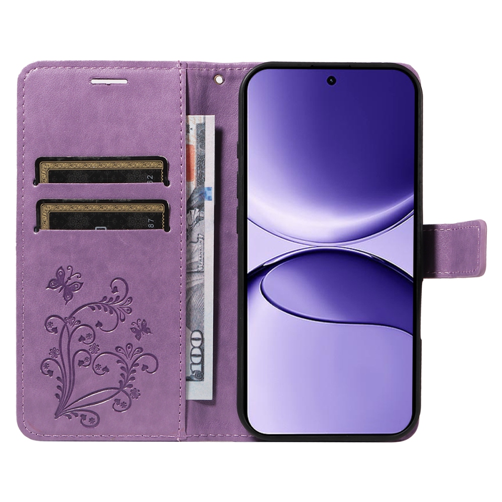 Big Butterfly knížkové pouzdro na Xiaomi Poco F7 5G - fialové
