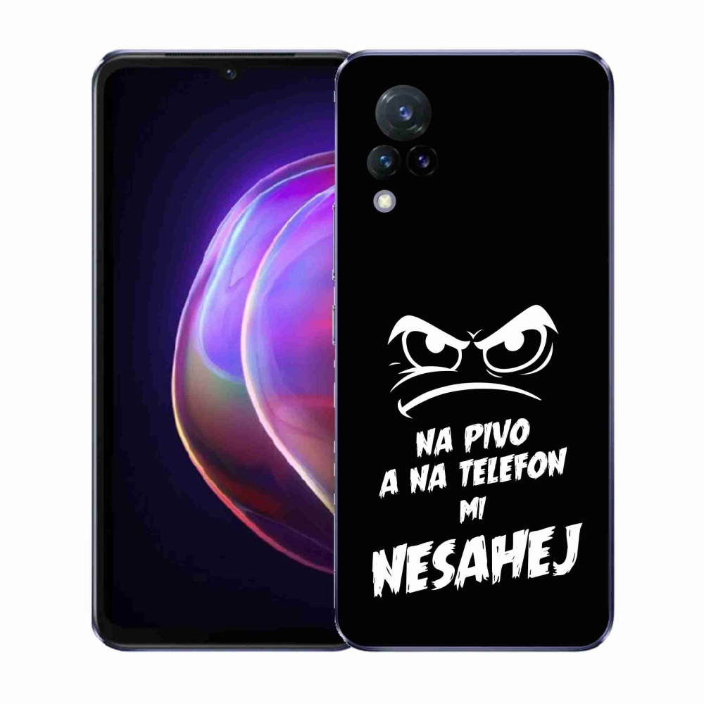 Gelový kryt mmCase na Vivo V21 4G/5G - pivní motiv 2 černé pozadí