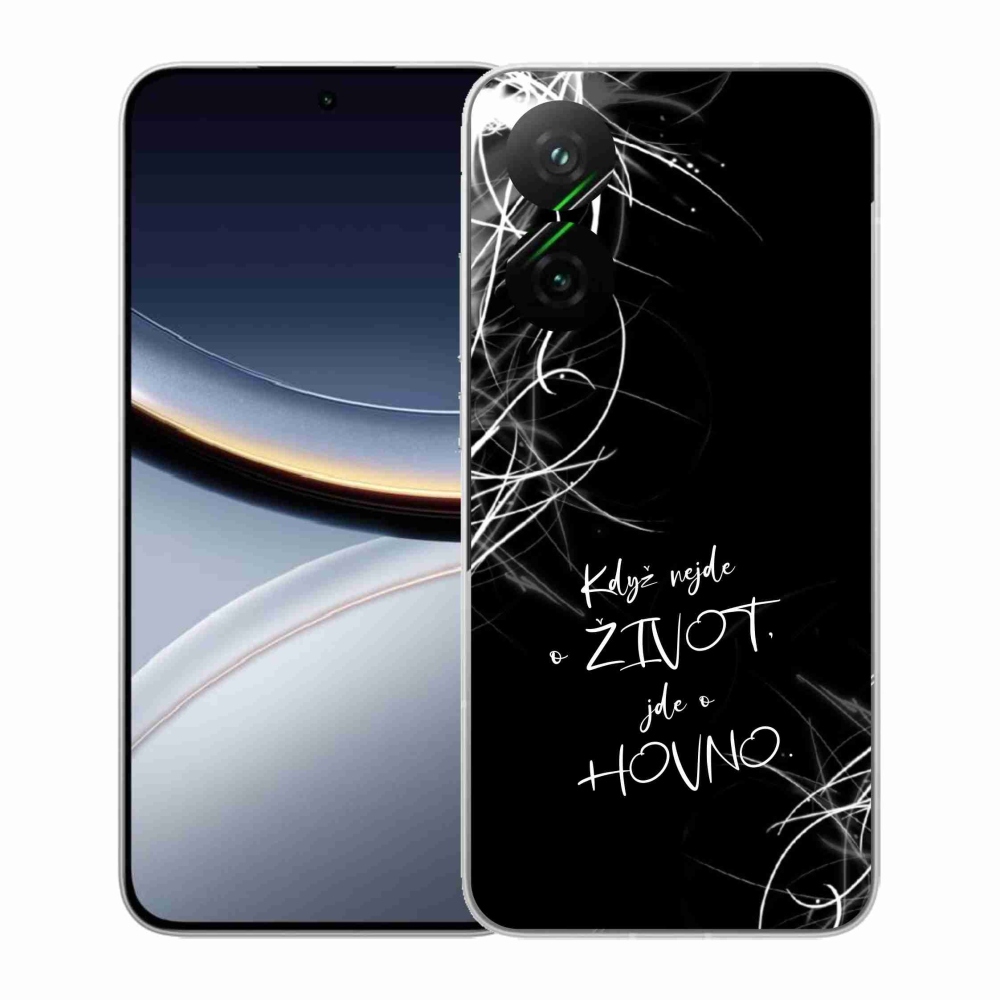 Gelový kryt mmCase na Xiaomi Poco F7 5G - vtipný text 16 černé pozadí