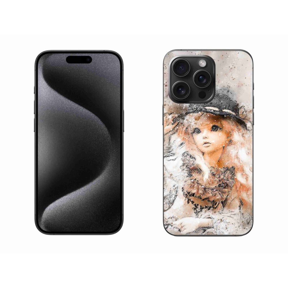 Gelový kryt mmCase na iPhone 15 Pro Max - holčička s kloboukem