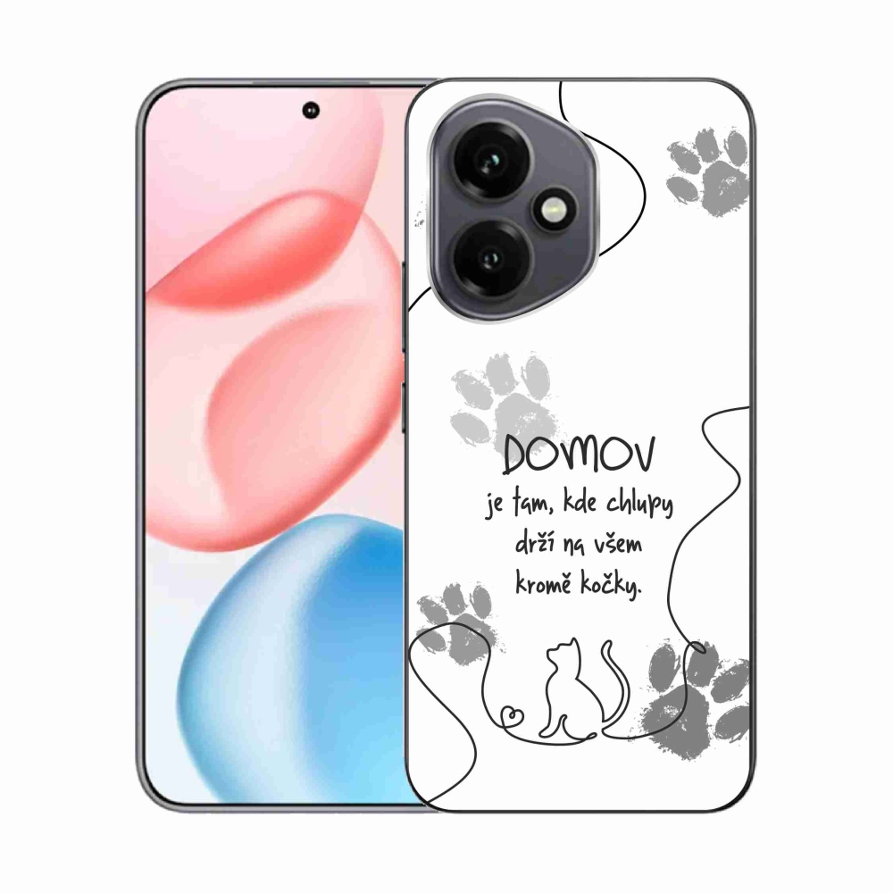 Gelový kryt mmCase na Honor 400 - kočičí motiv bílé pozadí