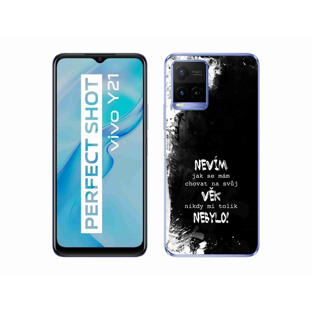 Gelový kryt mmCase na Vivo Y21/Y21s/Y33s - vtipný text 14 černé pozadí