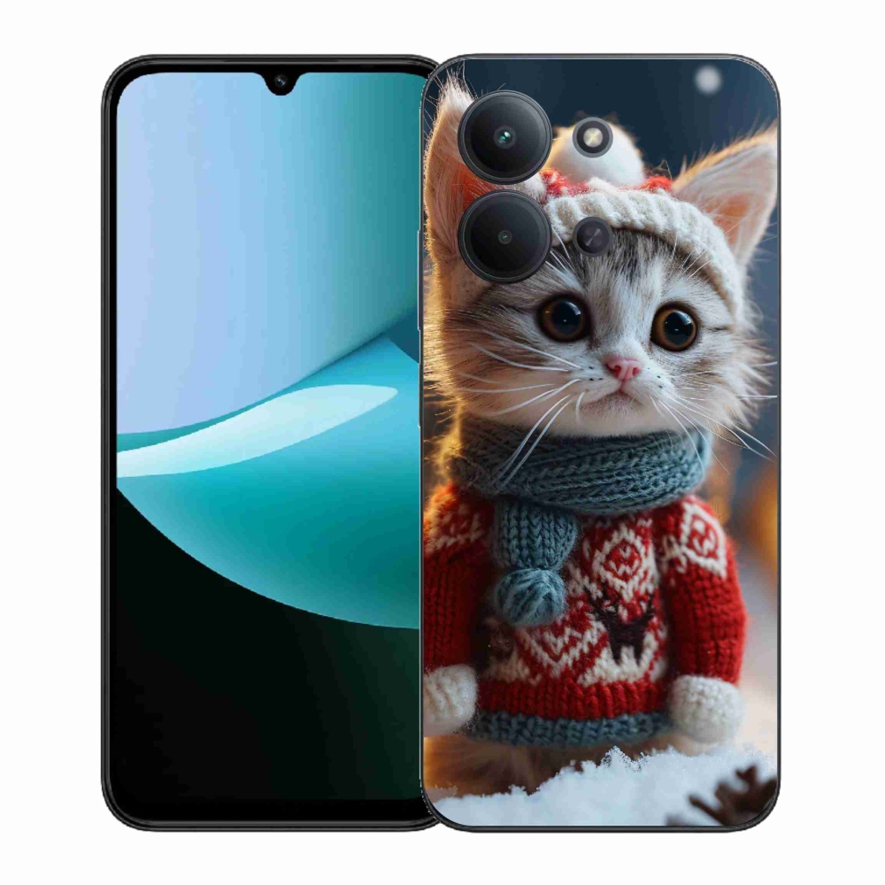 Gelový kryt mmCase na Xiaomi Redmi 15C 4G (171mm)/Poco C85 4G (171mm) - kotě ve svetru