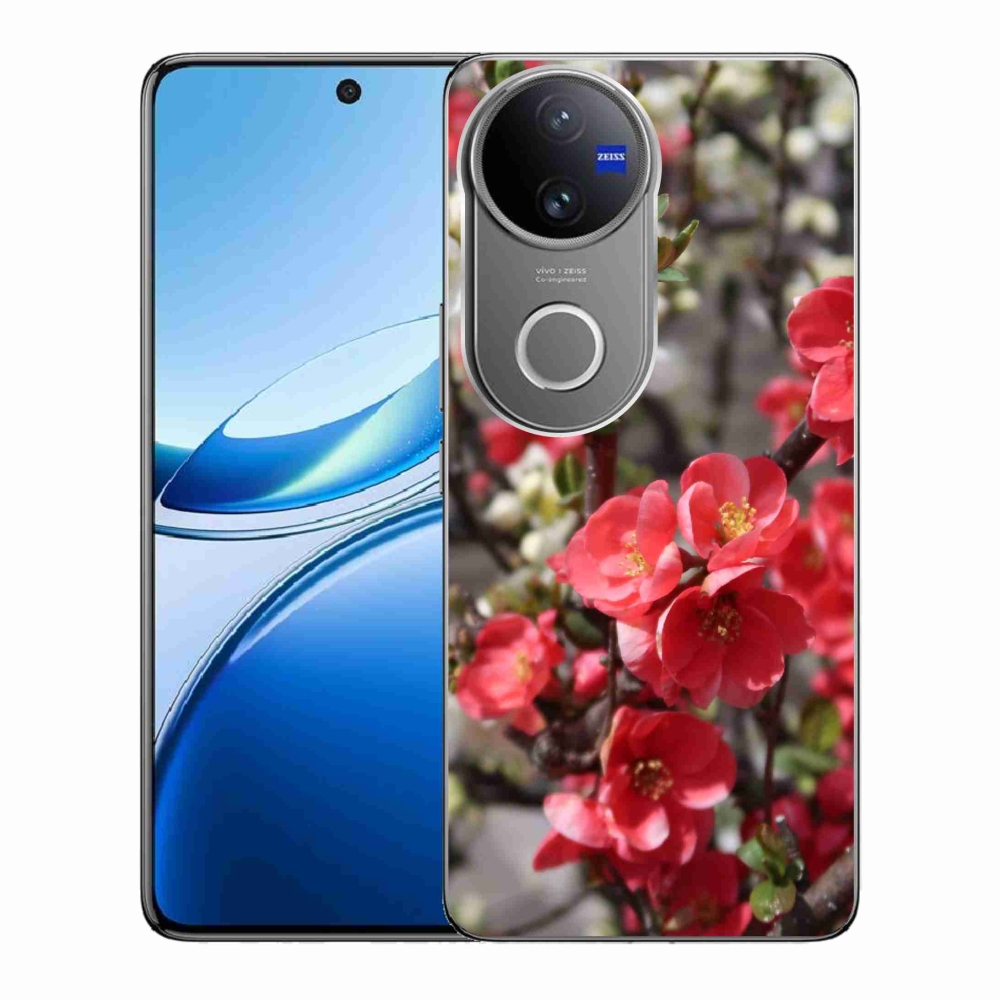 Gelový kryt mmCase na Vivo V50 5G - červené květy