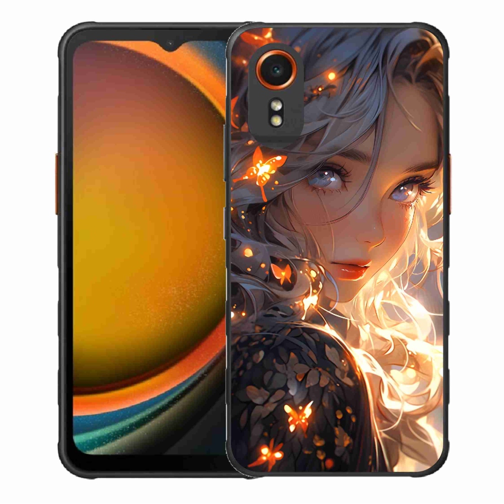 Gelový kryt mmCase na Samsung Galaxy Xcover 7 - dívka a motýli