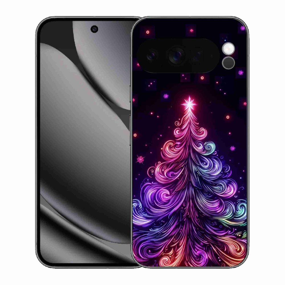 Gelový kryt mmCase na Google Pixel 10 Pro XL - neonový vánoční stromek 1