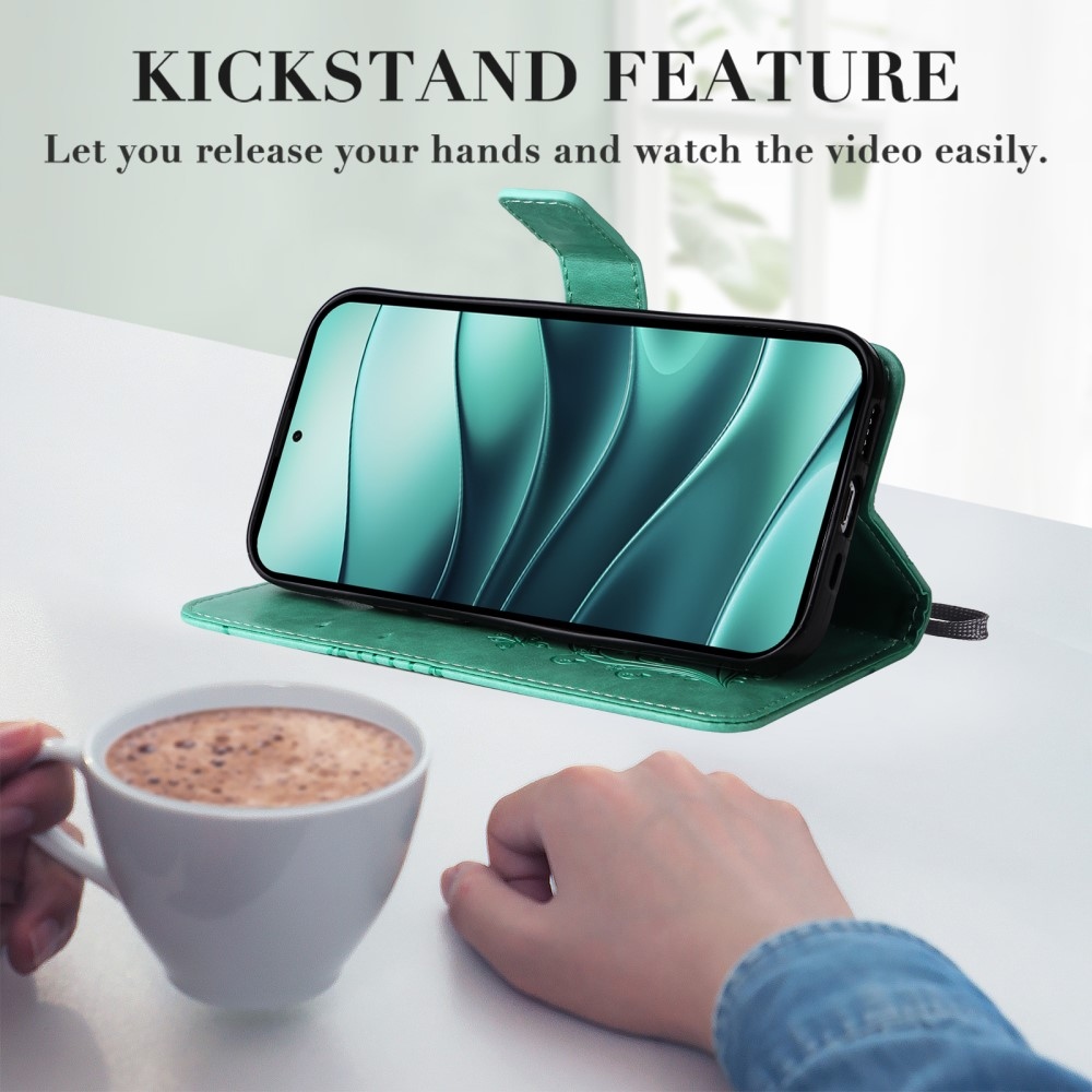 Big Butterfly knížkové pouzdro na Xiaomi Redmi Note 14 5G - modrozelené