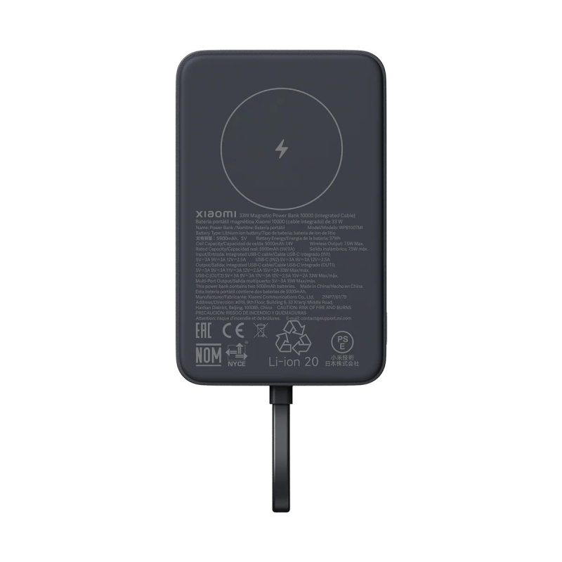 Xiaomi Magnetická Powerbanka 33W 10000mAh s Integrovaným USB-C Kabelem Gray