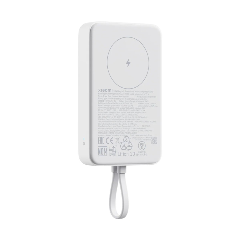 Xiaomi Magnetická Powerbanka 33W 10000mAh s Integrovaným USB-C Kabelem White