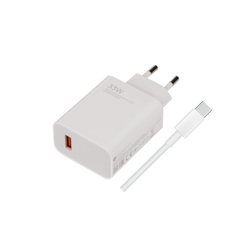 Xiaomi MDY-11-EZ USB-A 33W Cestovní Nabíječka + USB-C kabel White (Bulk)