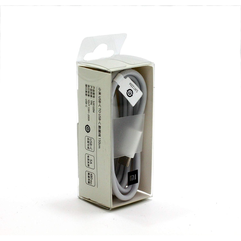Xiaomi Original USB-C/USB-C Datový Kabel 5A 1,5m White
