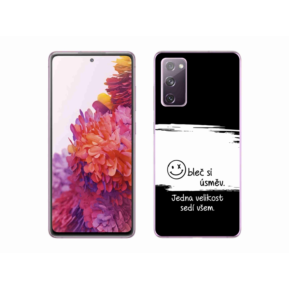 Gelový kryt mmCase na Samsung Galaxy S20 FE - vtipný text 8 bíločerné pozadí