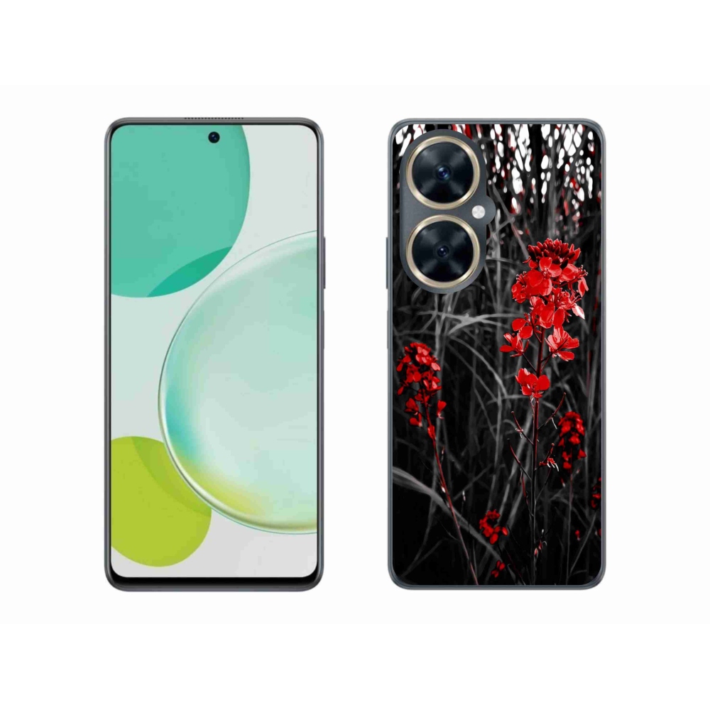 Gelový kryt mmCase na Huawei Nova 11i - červená rostlina