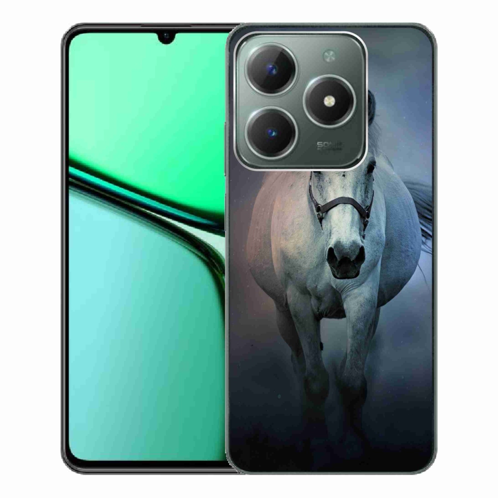 Gelový obal mmCase na Realme C61 - běžící bílý kůň