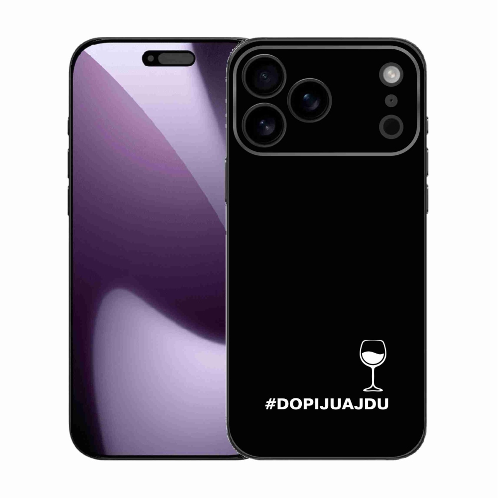 Gelový kryt mmCase na iPhone 17 Pro Max - vinný motiv černé pozadí