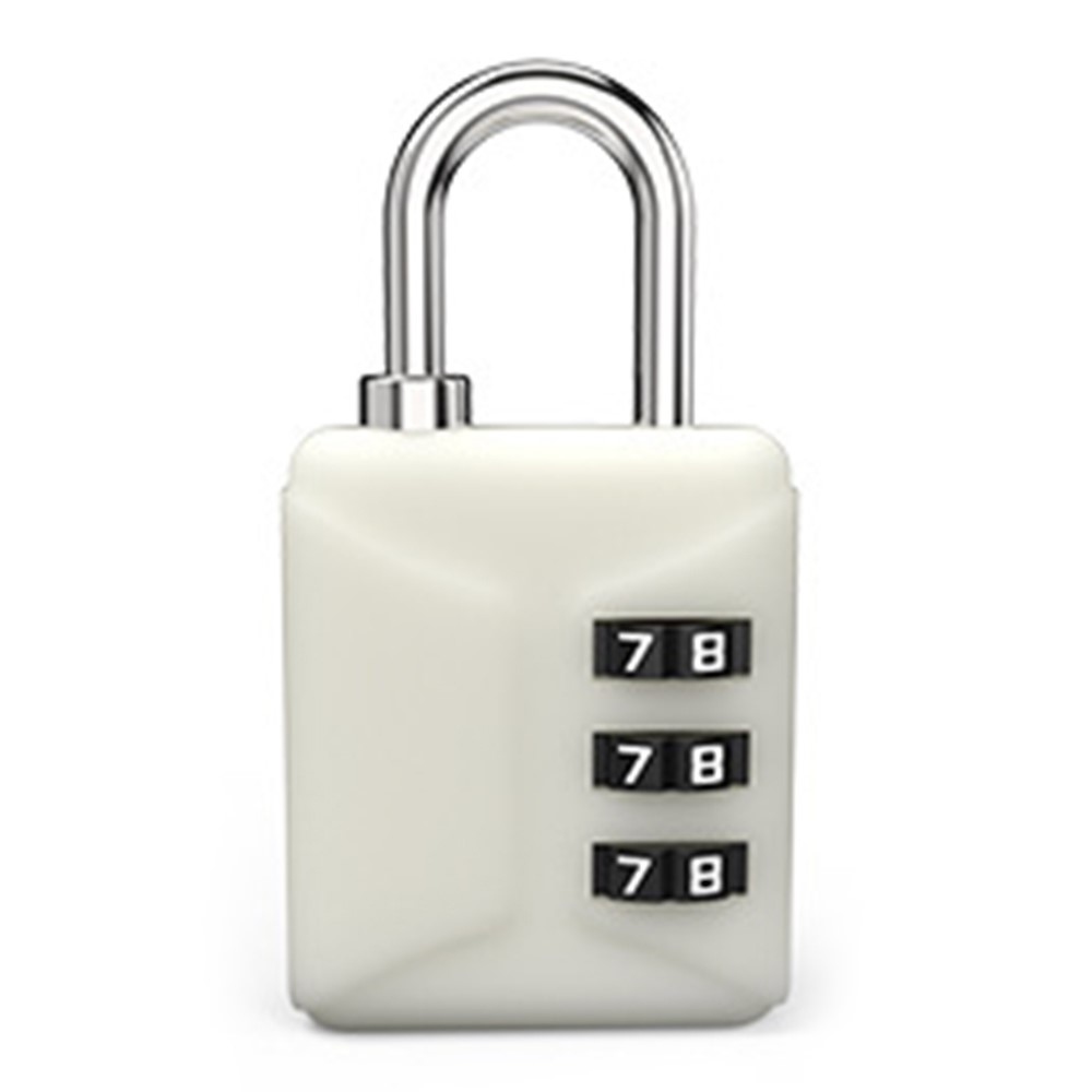 Kompaktní tříčíselný zámek s kódem v bílém provedení