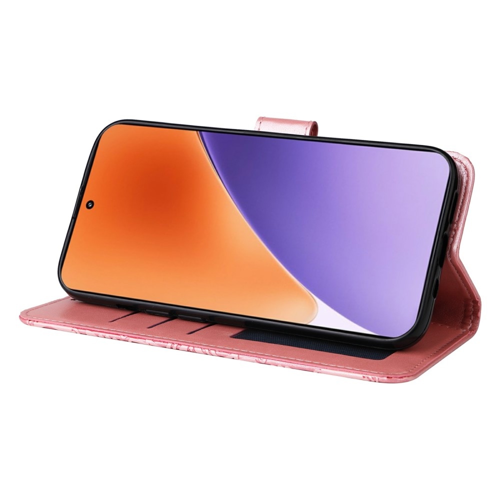 Sunflower knížkové pouzdro na Xiaomi 15 - růžové