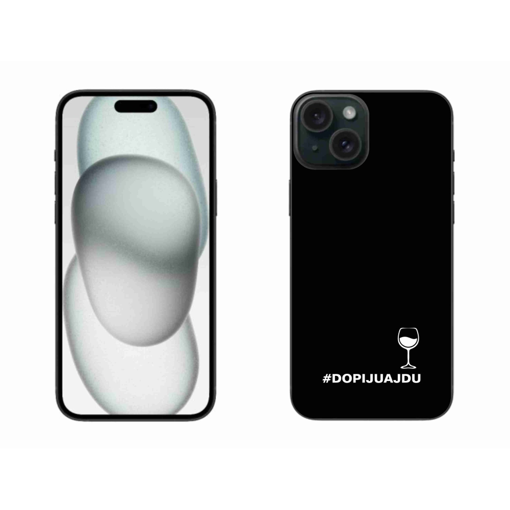 Gelový kryt mmCase na iPhone 15 Plus - vinný motiv černé pozadí