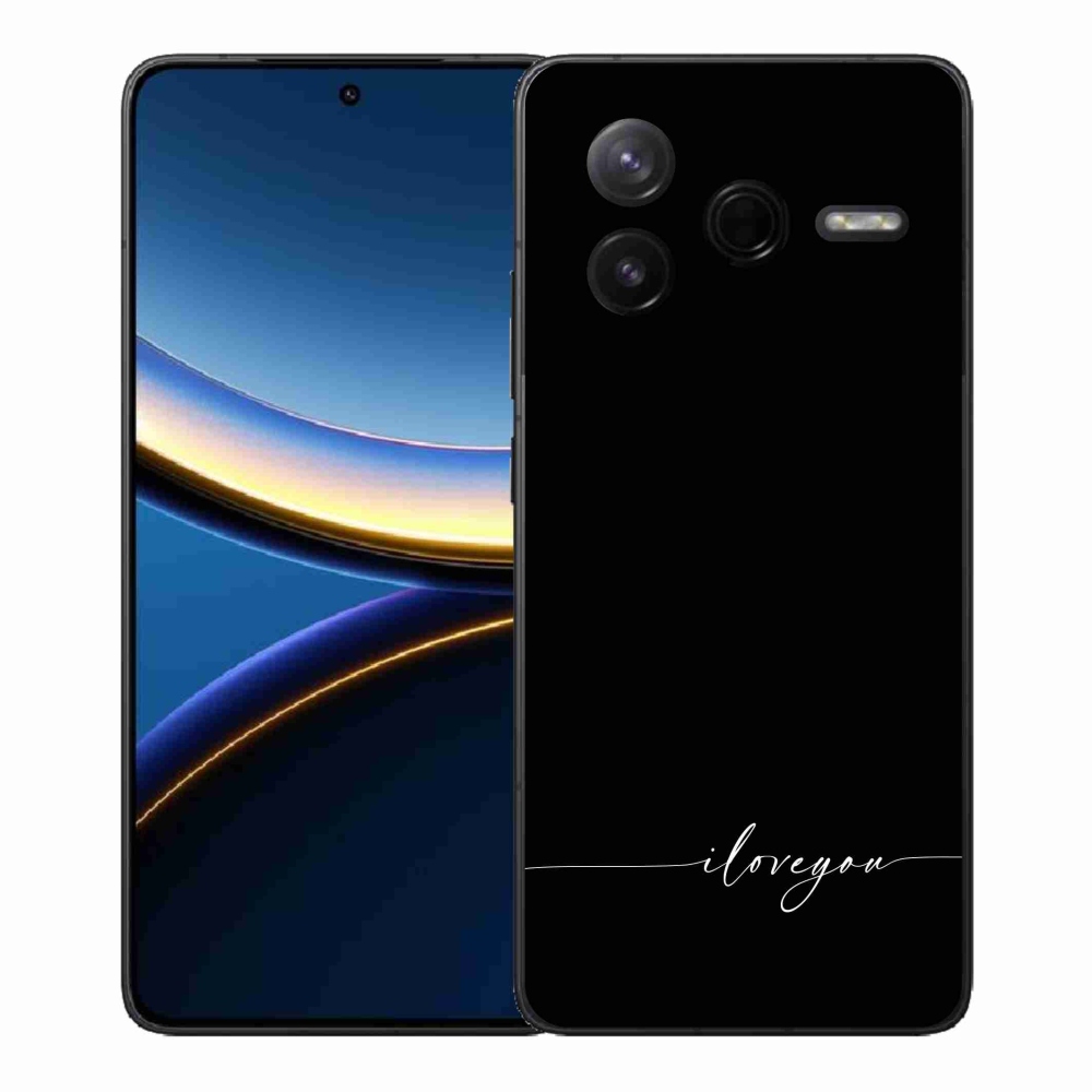 Gelový kryt mmCase na Xiaomi Poco F7 Pro - I love you černé pozadí