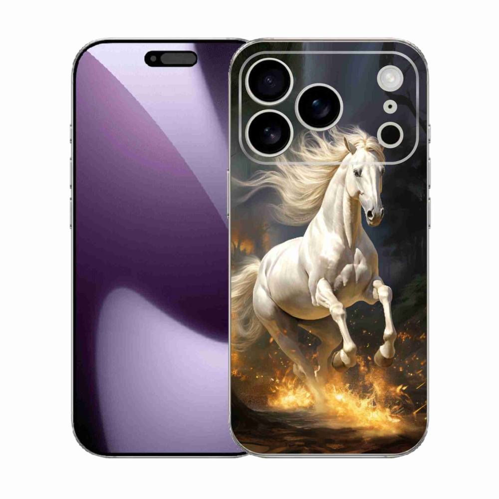 Gelový kryt mmCase na iPhone 17 Pro - bílý kůň 2