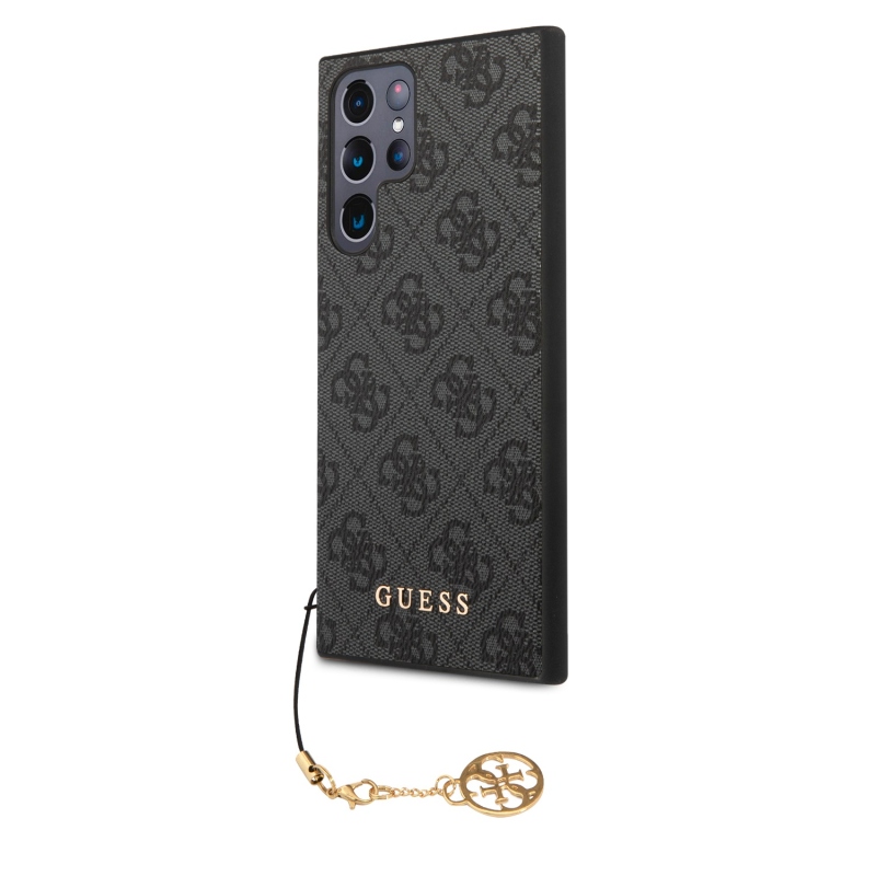 Guess 4G Charm Zadní Kryt pro Samsung Galaxy S24 Ultra Grey