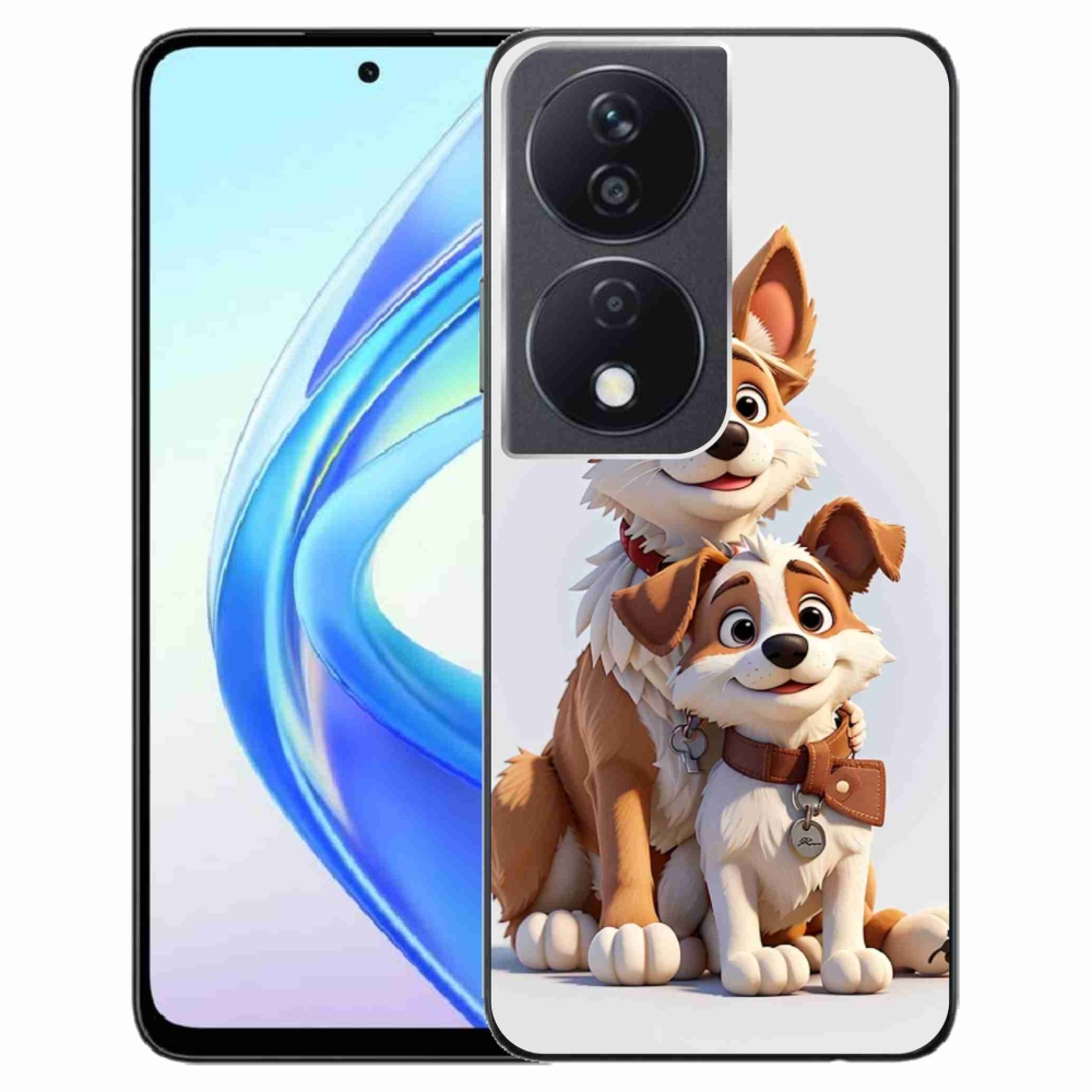 Gelový kryt mmCase na Honor X7b/Honor 90 Smart - kreslení psi