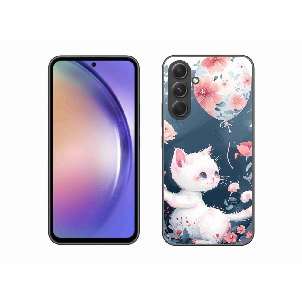 Gelový kryt mmCase na Samsung Galaxy A54 5G - kotě s balónkem