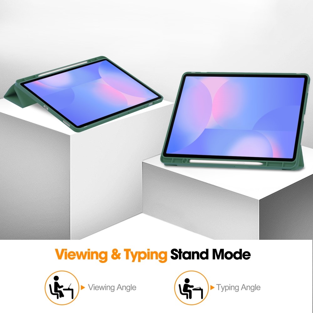 Cases chytré zavírací pouzdro na Samsung Galaxy Tab S10 FE+ - tmavězelené