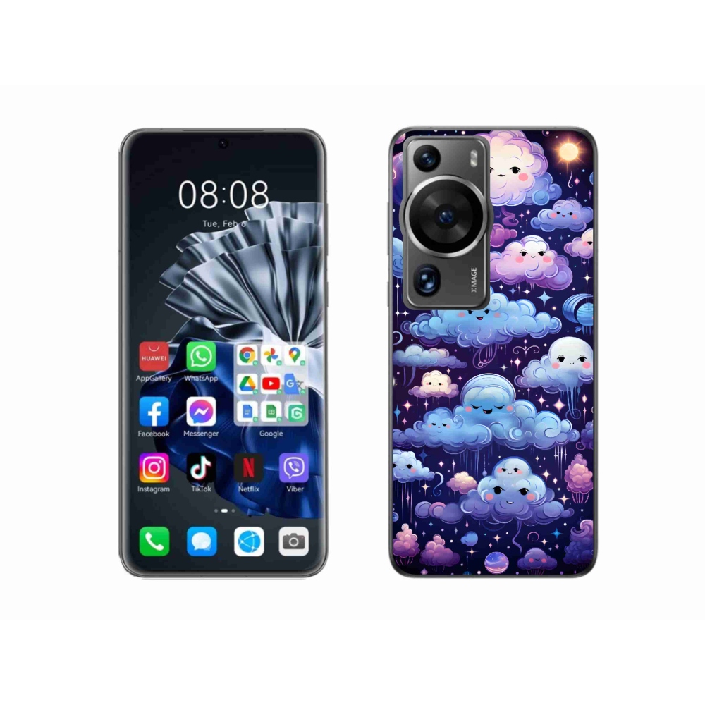 Gelový kryt mmCase na Huawei P60 Pro - mráčky