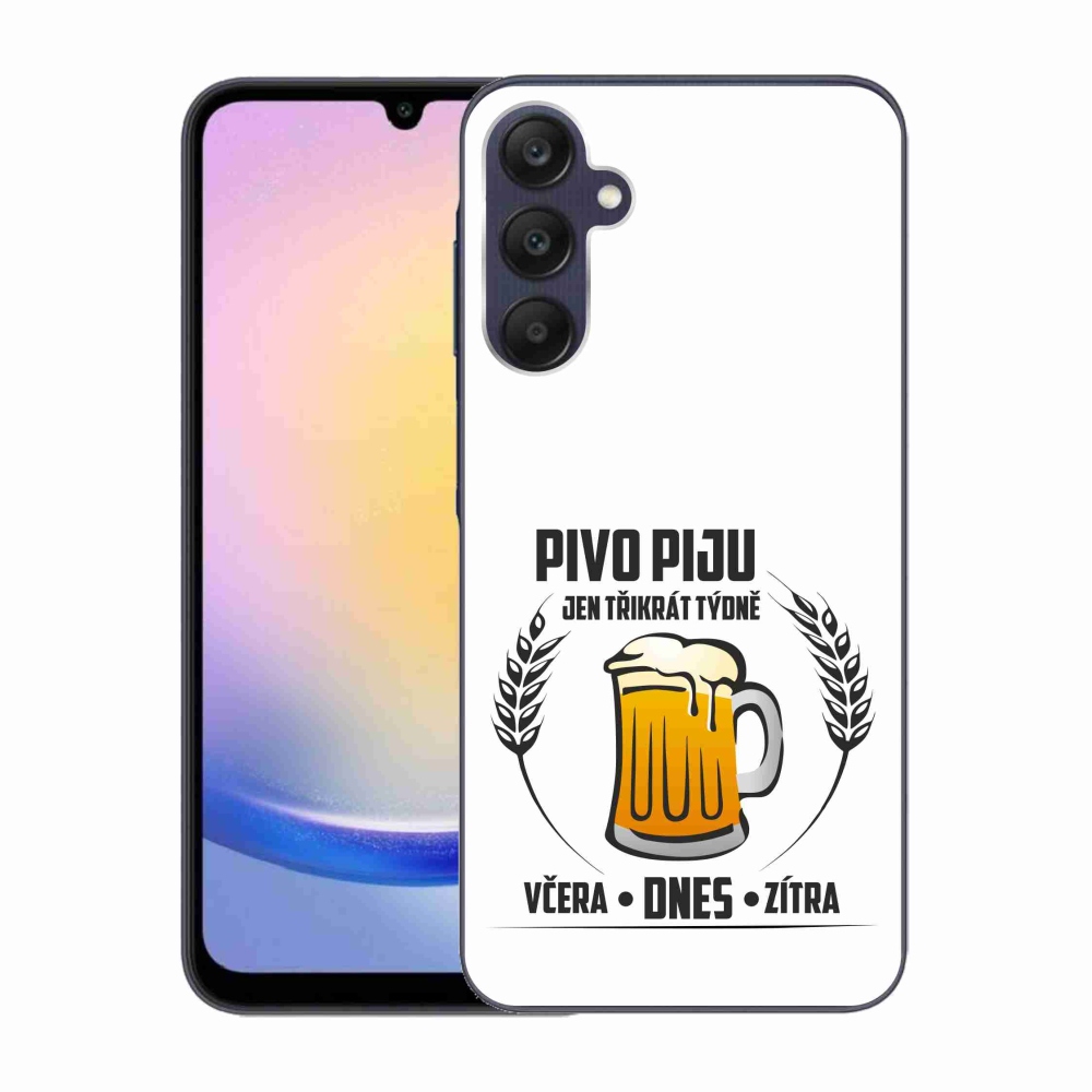 Gelový kryt mmCase na Samsung Galaxy A25 5G - pivní motiv bílé pozadí