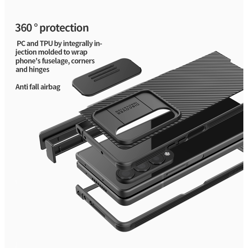 Nillkin CamShield PRO Slot+Stand Zadní Kryt pro Samsung Galaxy Z Fold 4 5G Black