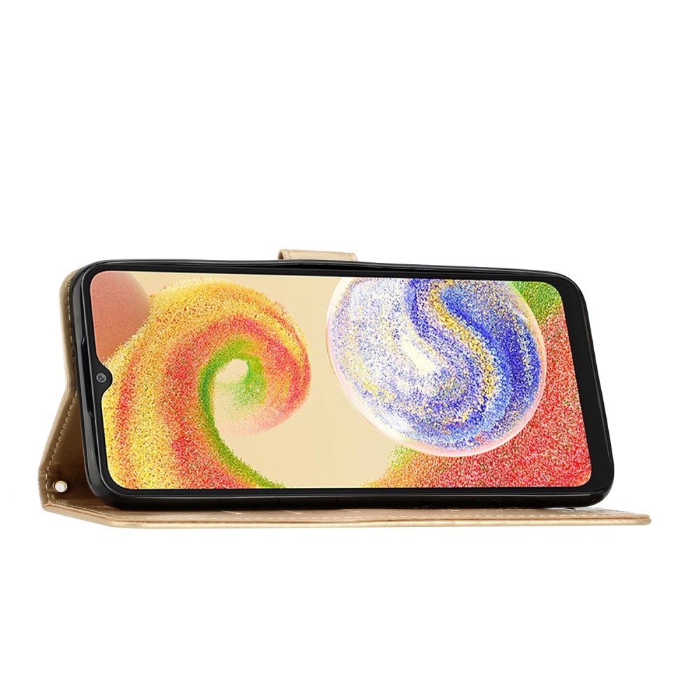 Flowers knížkové pouzdro na Samsung Galaxy A06 4G - zlaté