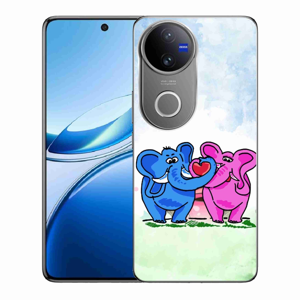 Gelový kryt mmCase na Vivo V50 5G - zamilovaní sloni