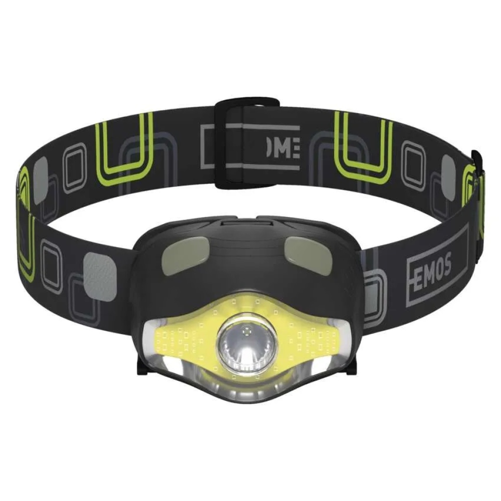 COB LED + LED čelovka P3536, 220 lm, 100 m, 3× AAA